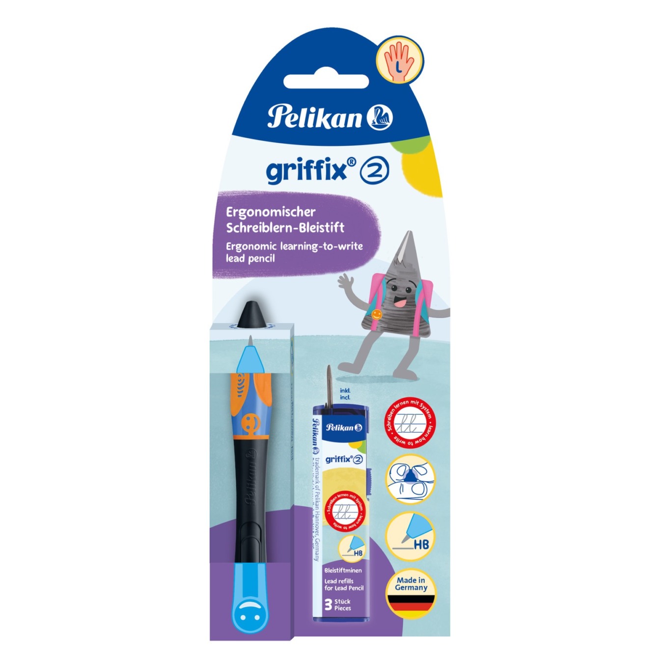 Pelikan Griffix Vulpotlood Linkshandig Zwart-Oranje