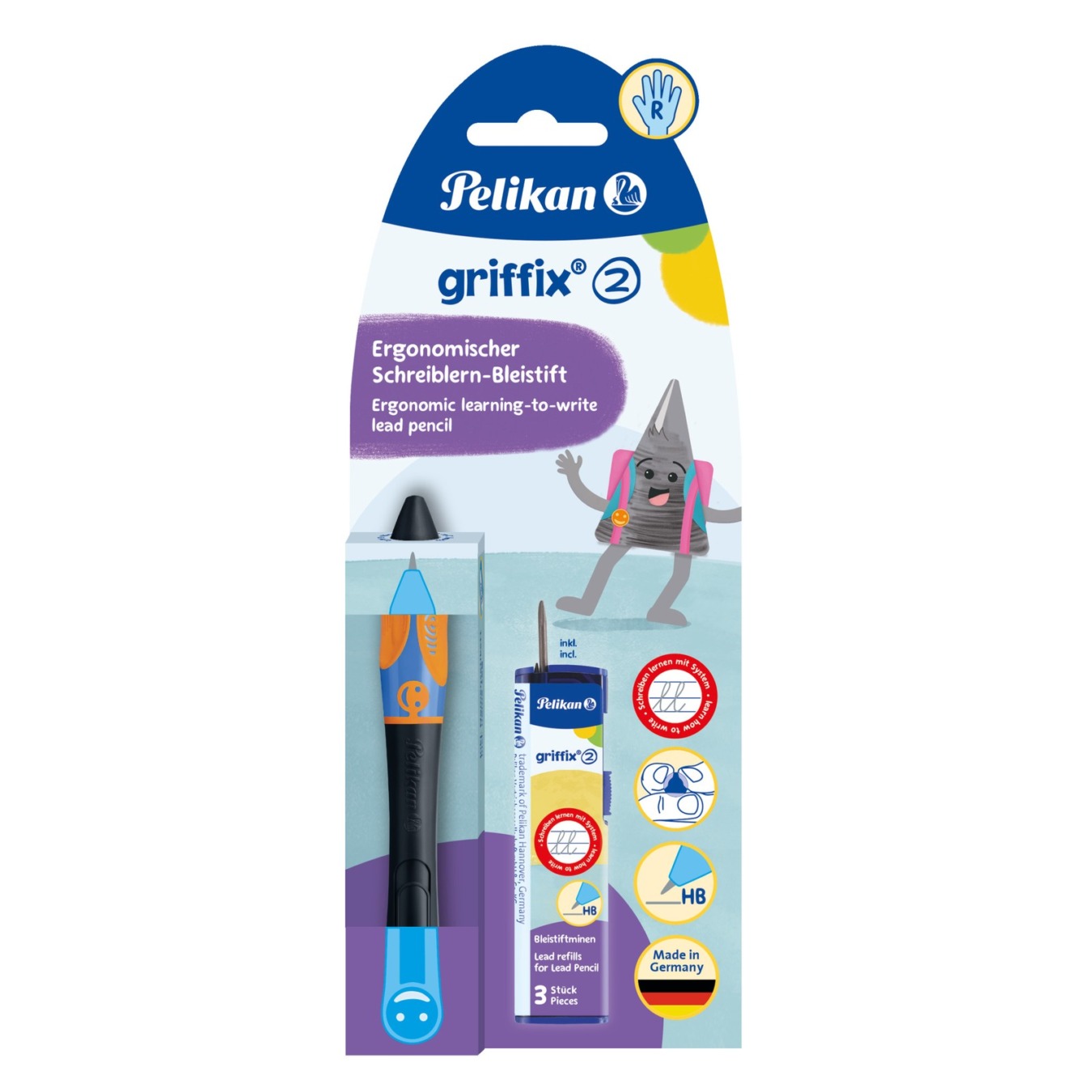 Pelikan Griffix Vulpotlood Rechtshandig Zwart-Oranje