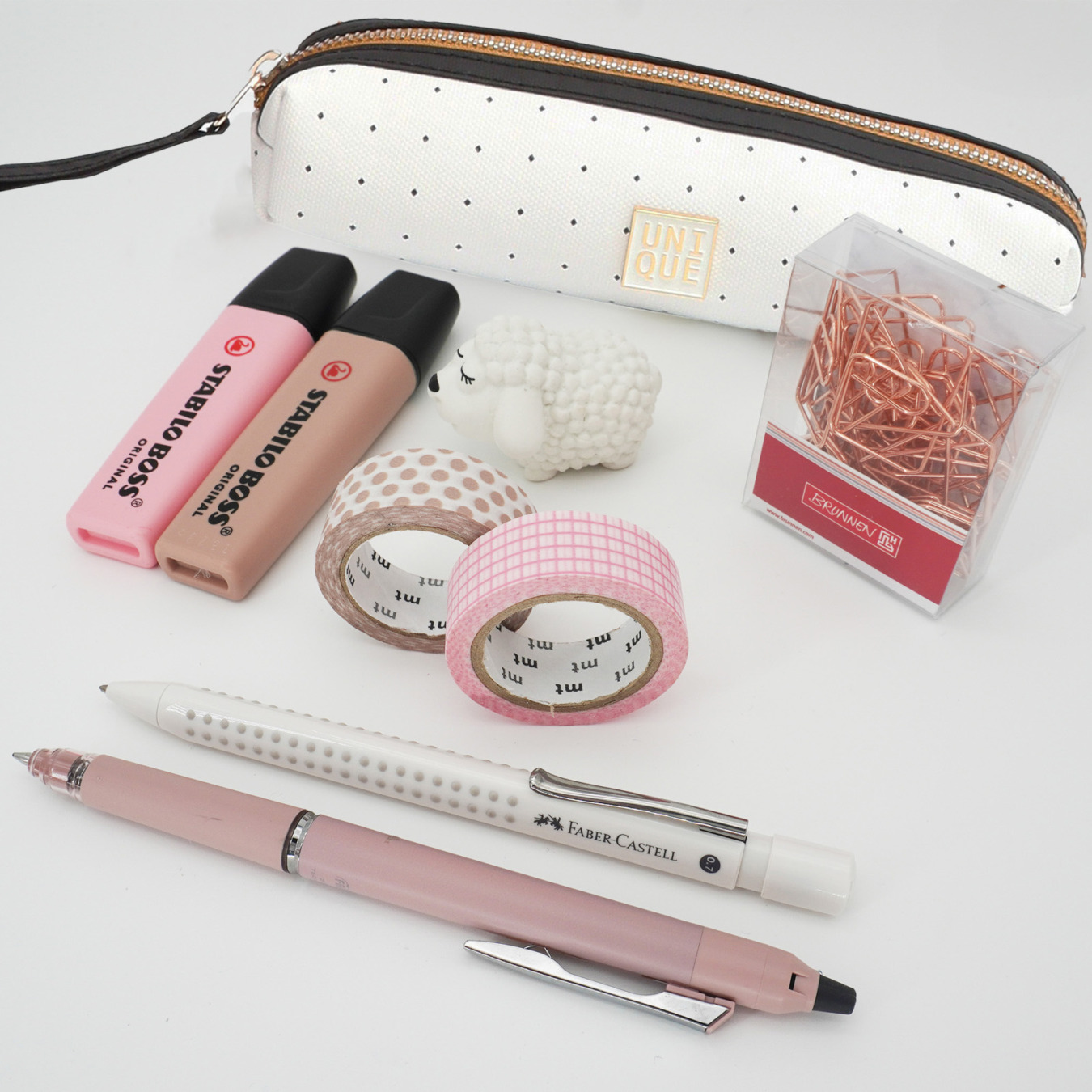 gevulde etui white & pink