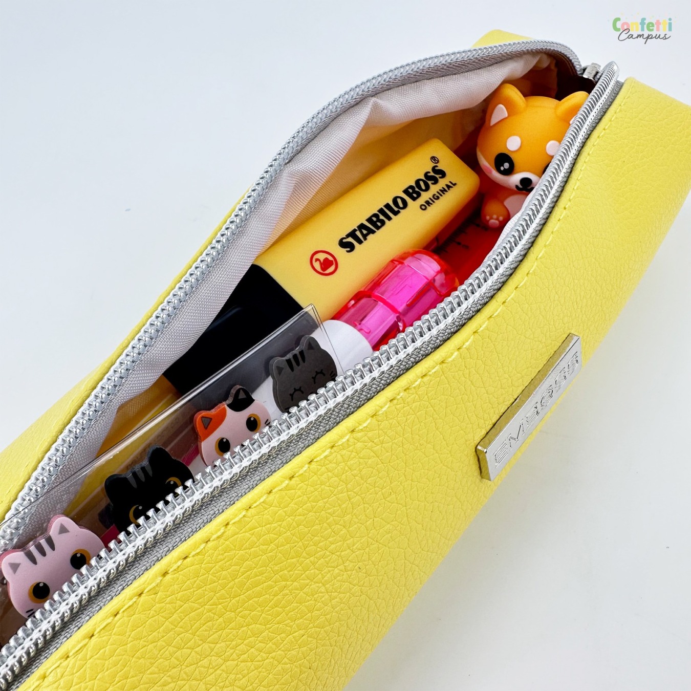 Ancor Emboss Etui Vegan Leer Geel