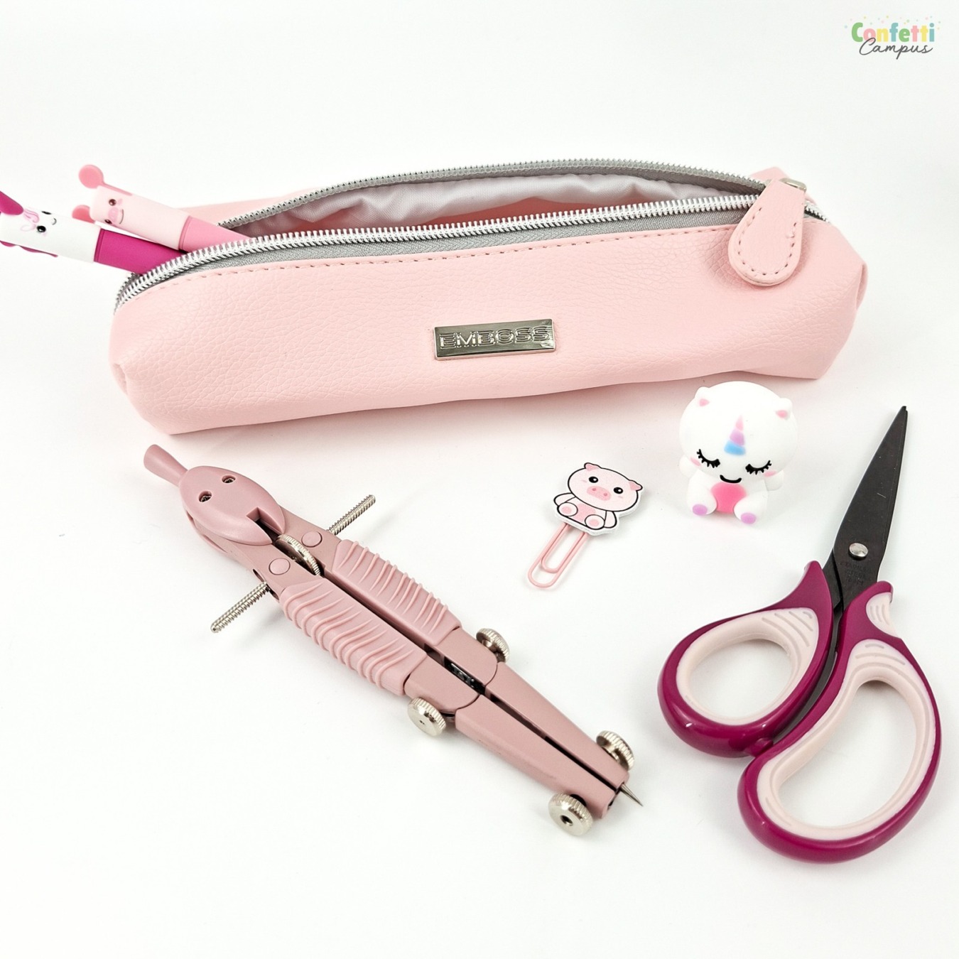 Ancor Emboss Etui Vegan Leer Roze