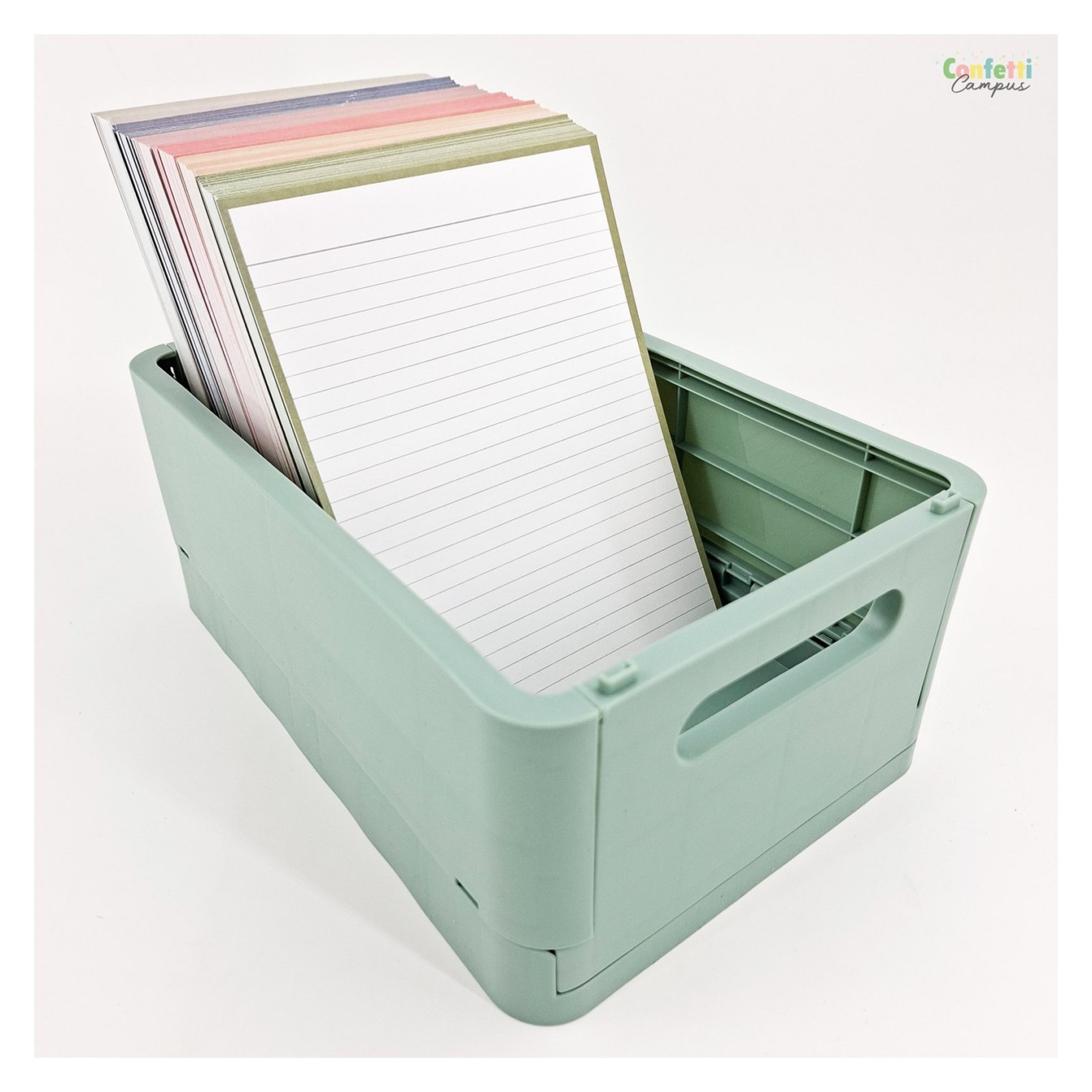 Leitner Flashcards A5 Gelinieerd Olijf Groen