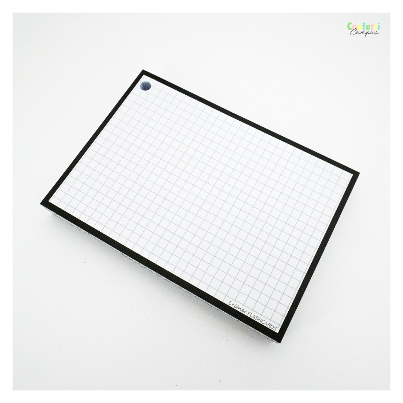 Leitner Flashcards A6 Geruit 5 x 5 mm Zwart