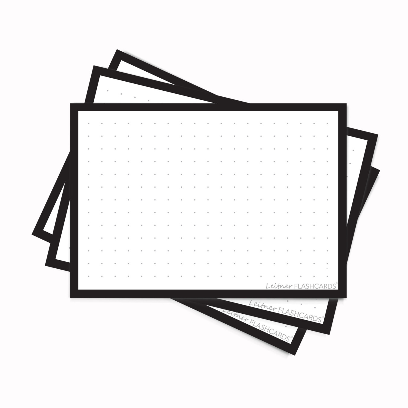 Leitner Flashcards A7 Dotted Zwart