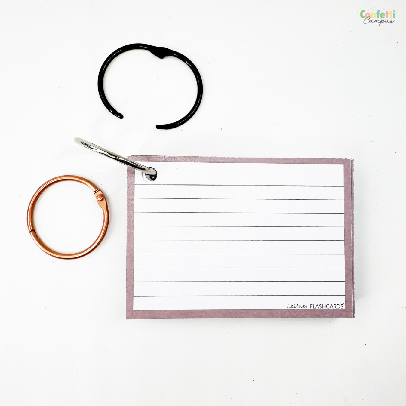 Leitner Flashcards A7 Gelinieerd Greige