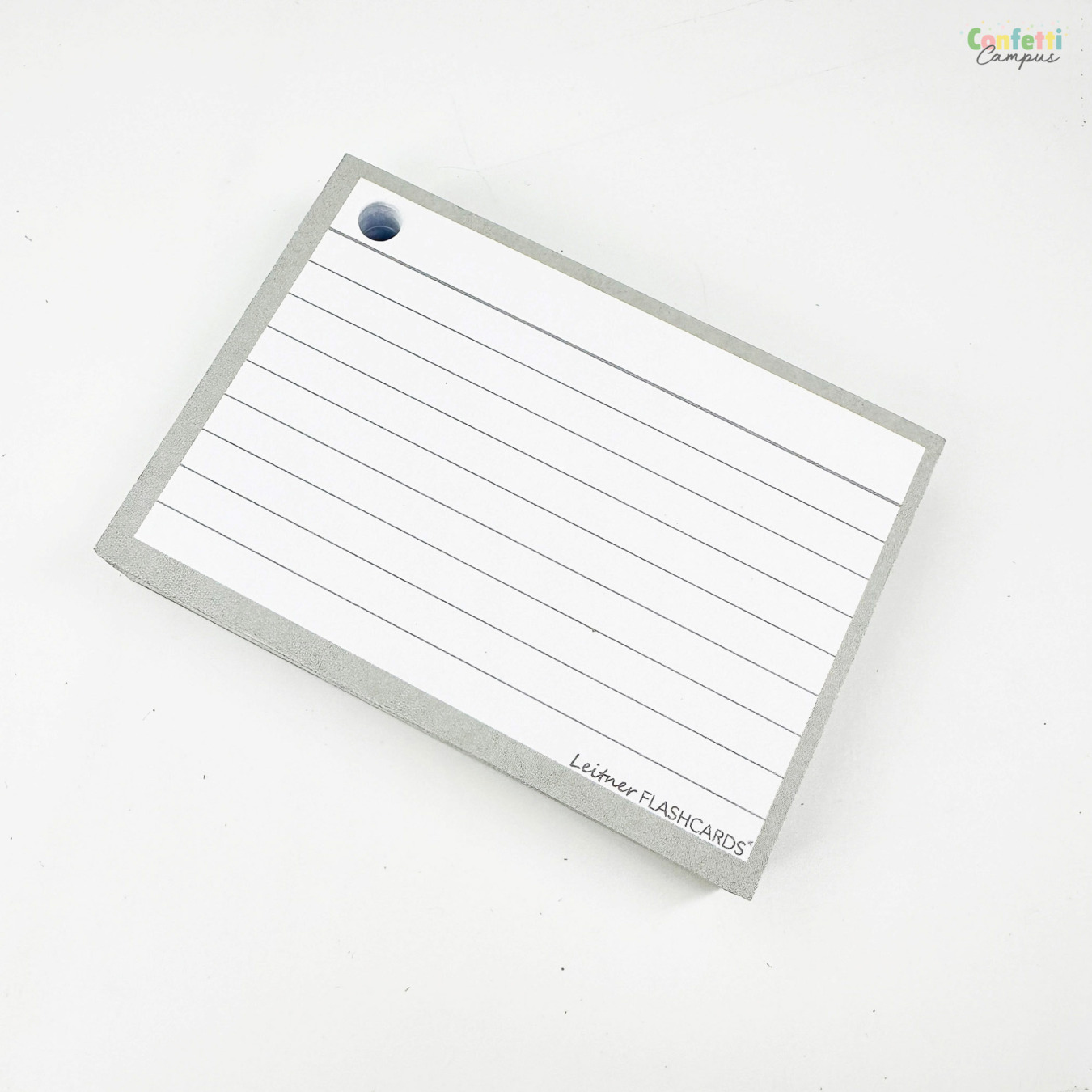 Leitner Flashcards A7 Gelinieerd Grijs