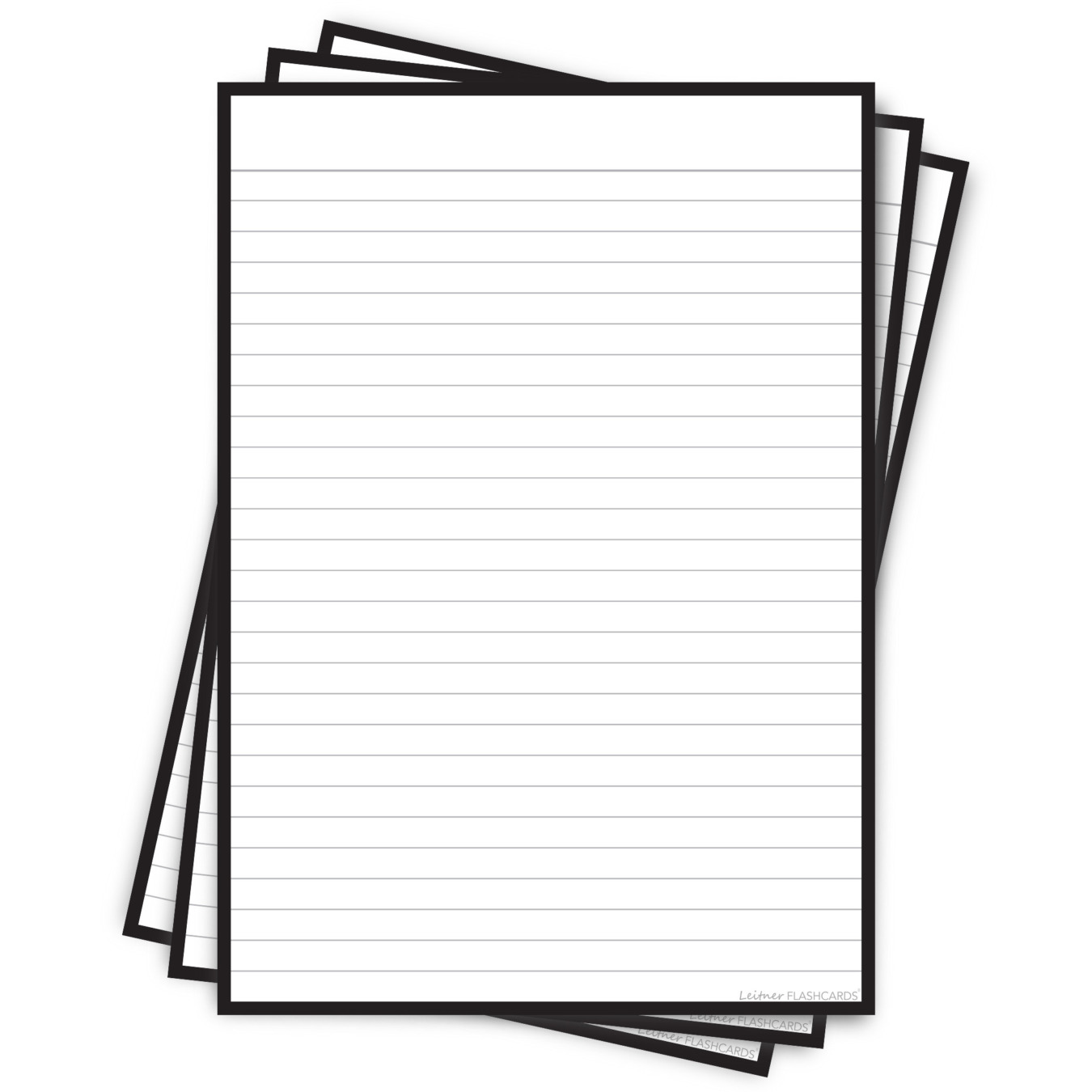 Leitner Flashcards A5 Gelinieerd Zwart