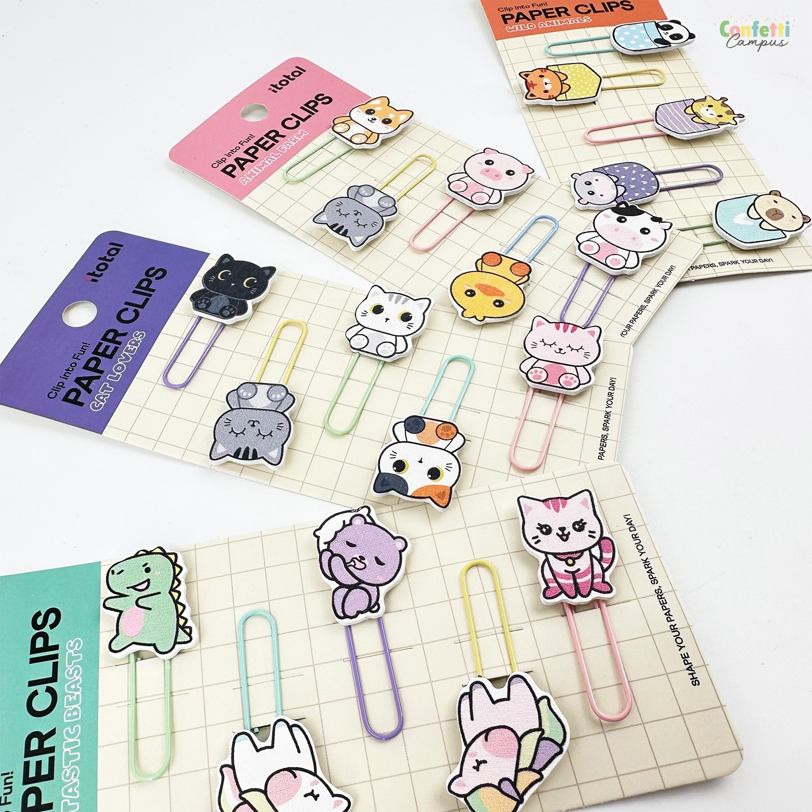 i-Total Paper Clips Assortiment 5 stuks Wild Animals - Confetti Campus