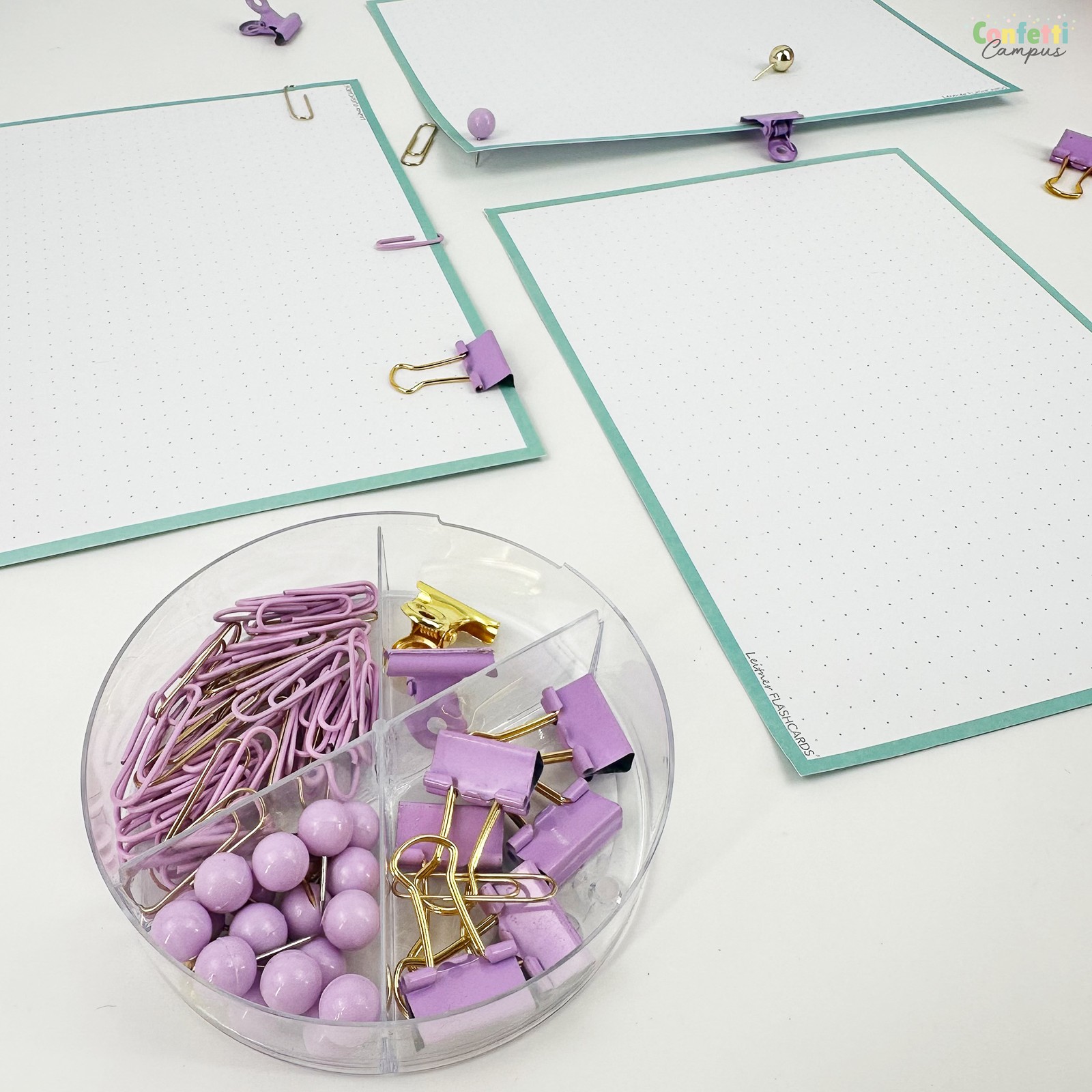 i-Total Paper Clips Assortiment Paars - Stationery set met box ...