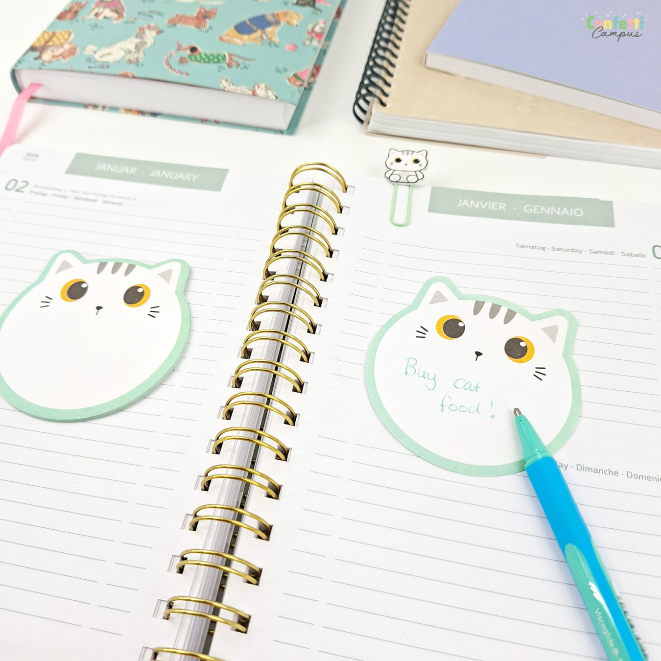 i-Total Sticky Notes White Cat