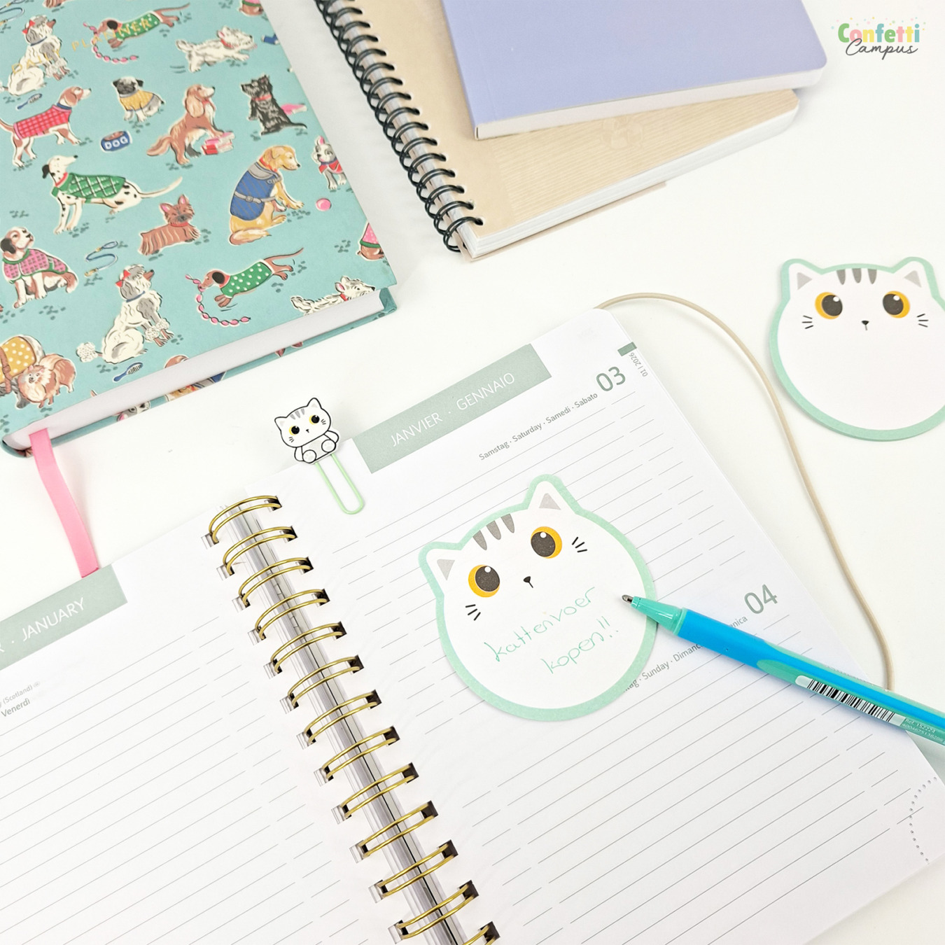 i-Total Sticky Notes White Cat