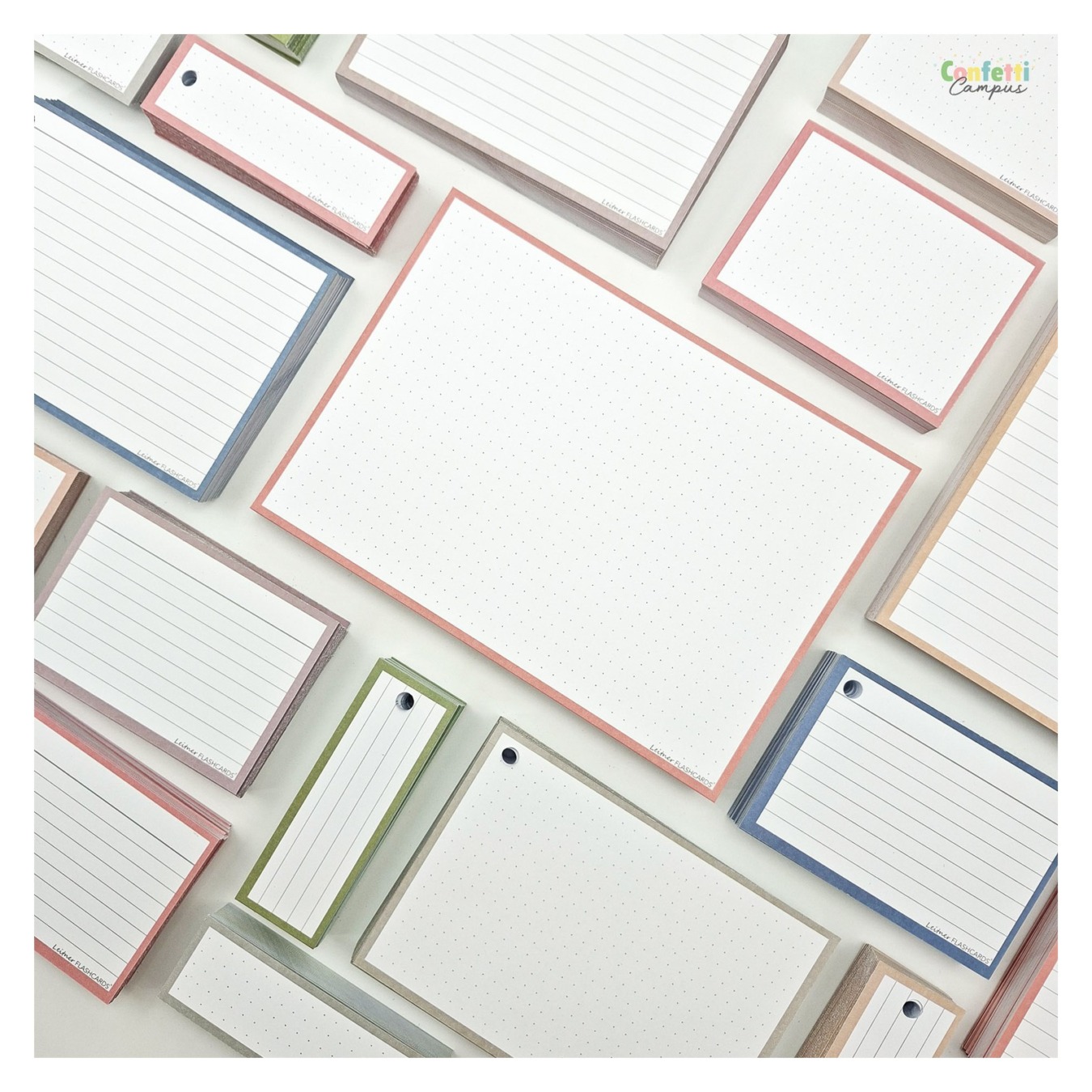 Leitner Flashcards A5 Dotted Oud Roze