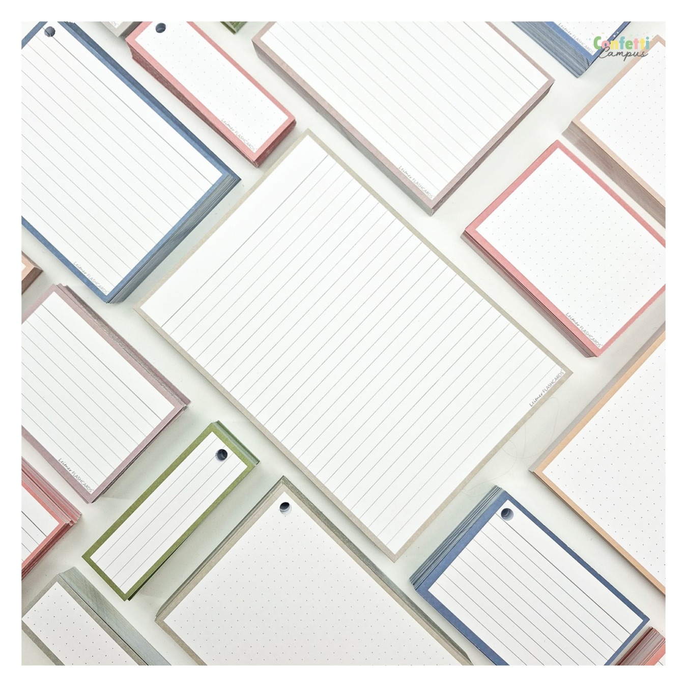 Leitner Flashcards A5 Gelinieerd Grijs