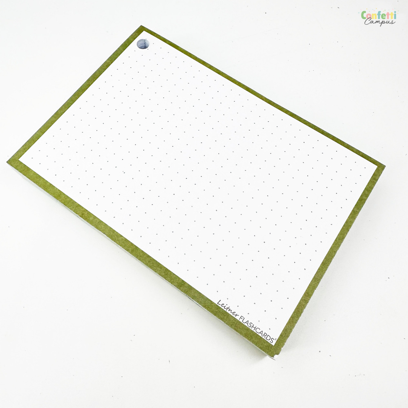 Leitner Flashcards A6 Dotted Olijf Groen