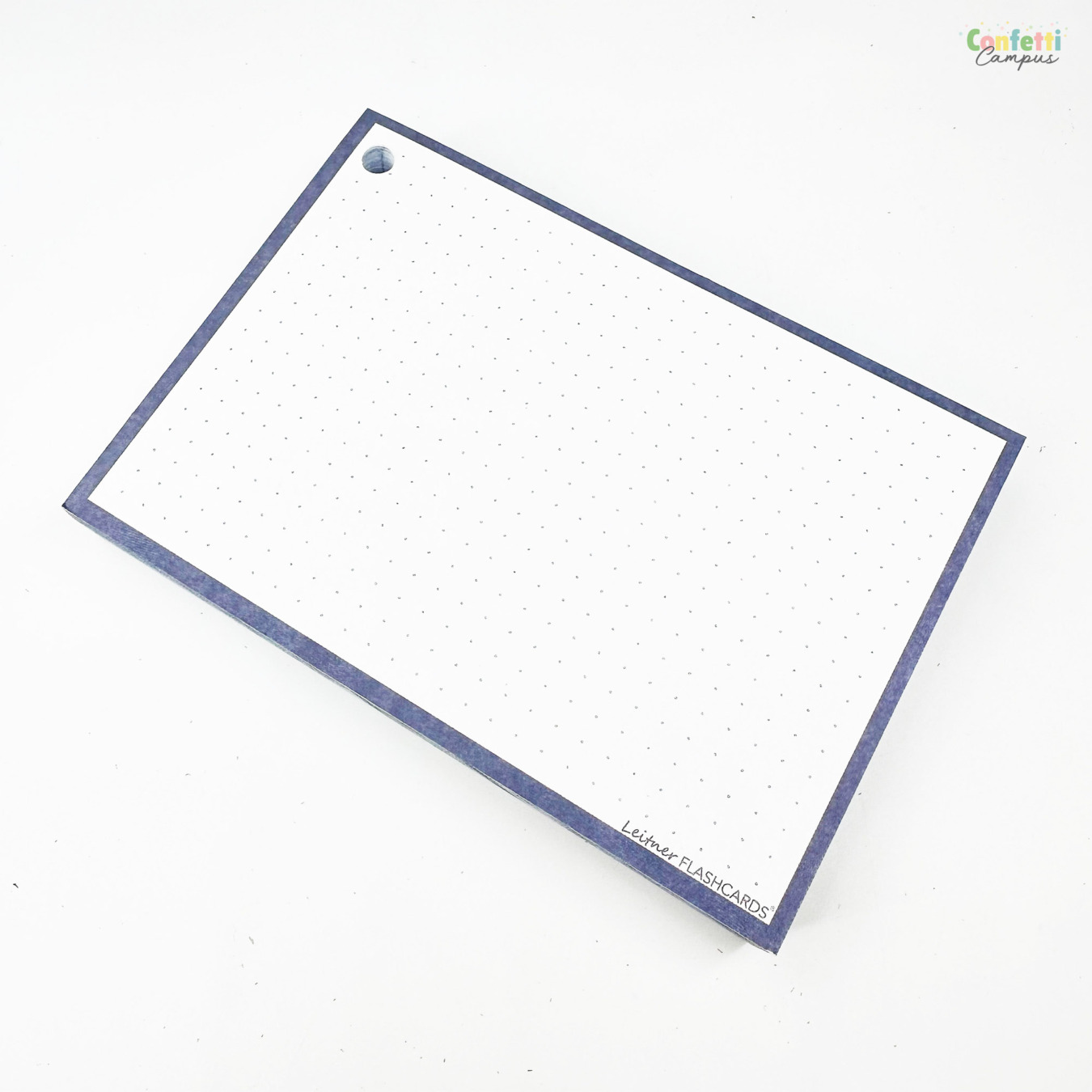 Leitner Flashcards A6 Dotted Staal Blauw