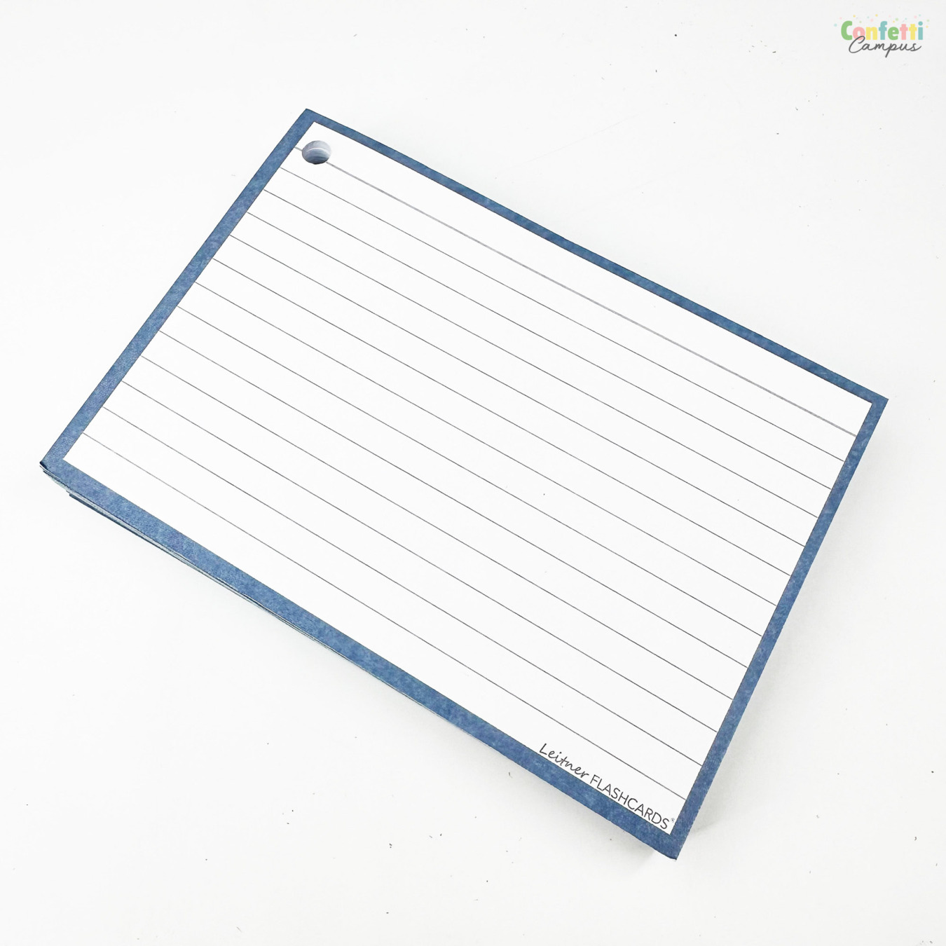 Leitner Flashcards A6 Gelinieerd Staal Blauw