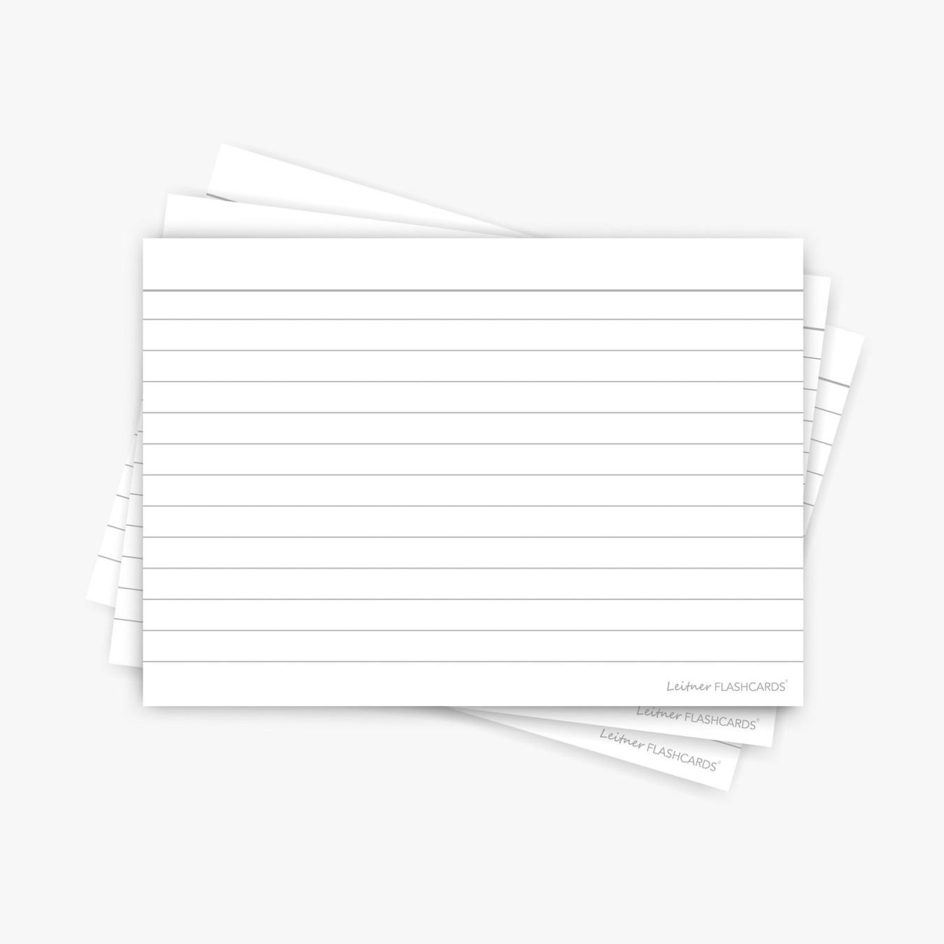 Leitner Flashcards A6 Wit gelinieerd