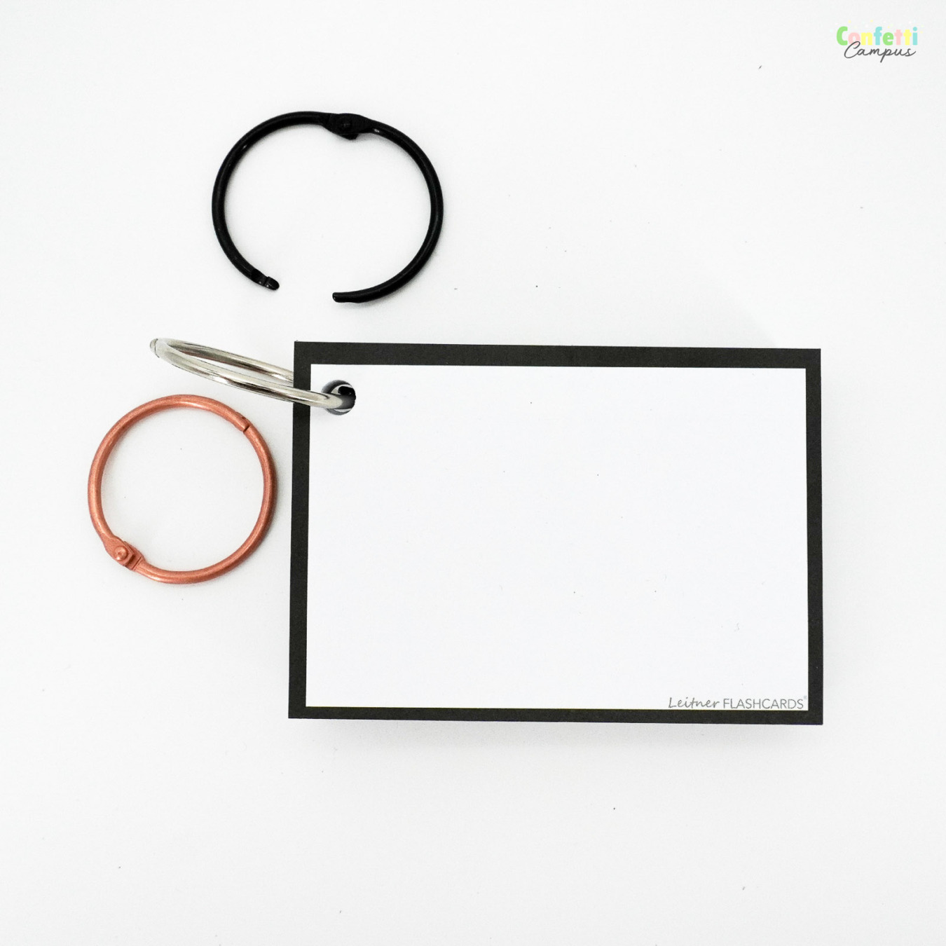 Leitner Flashcards A7 Blanco Zwart