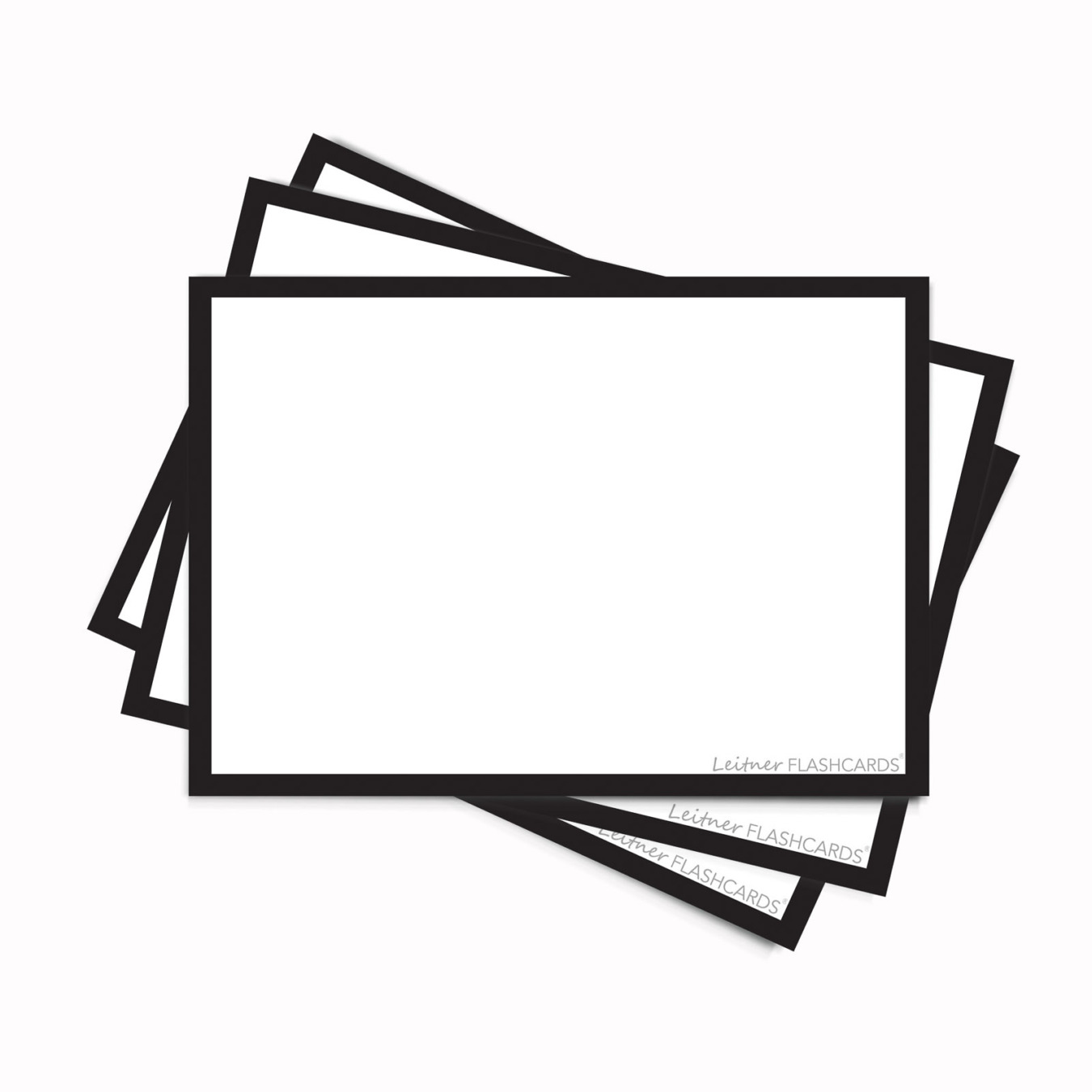Leitner Flashcards A7 Blanco Zwart