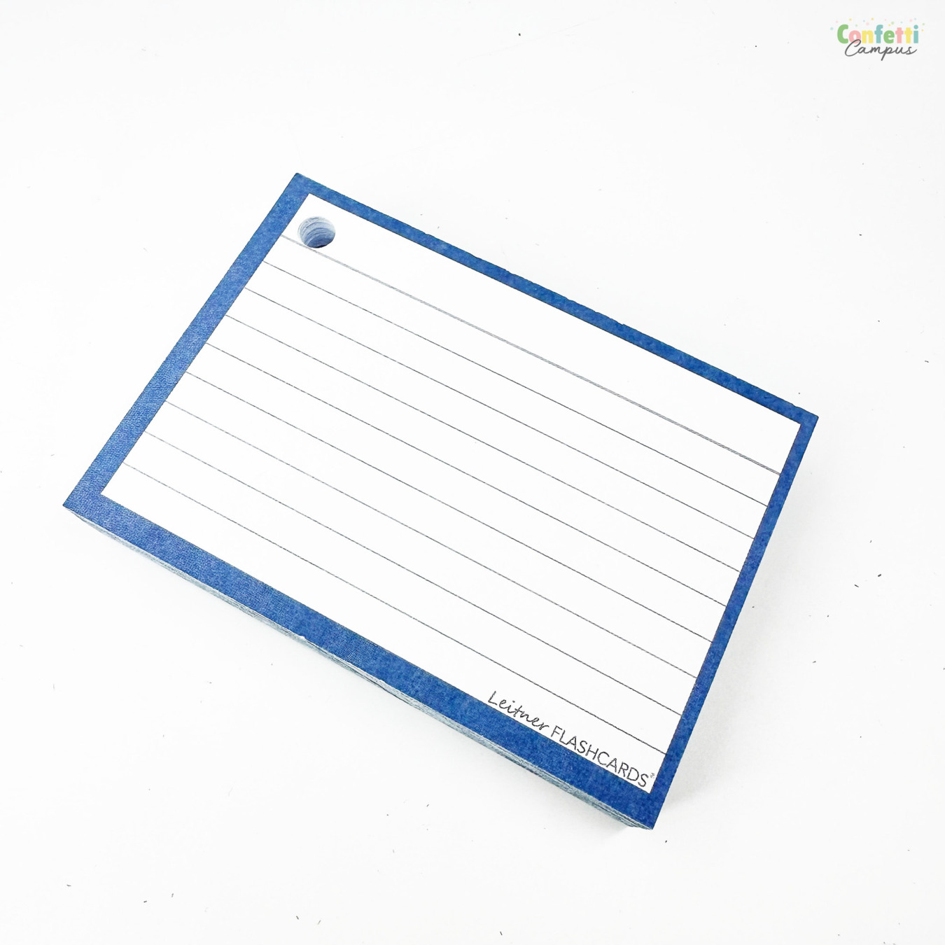 Leitner Flashcards A7 Gelinieerd Staal Blauw