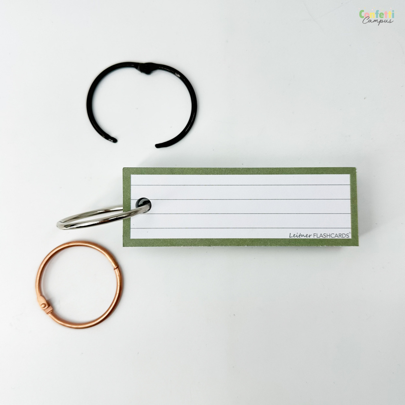 Leitner Flashcards Half Gelinieerd Olijf Groen