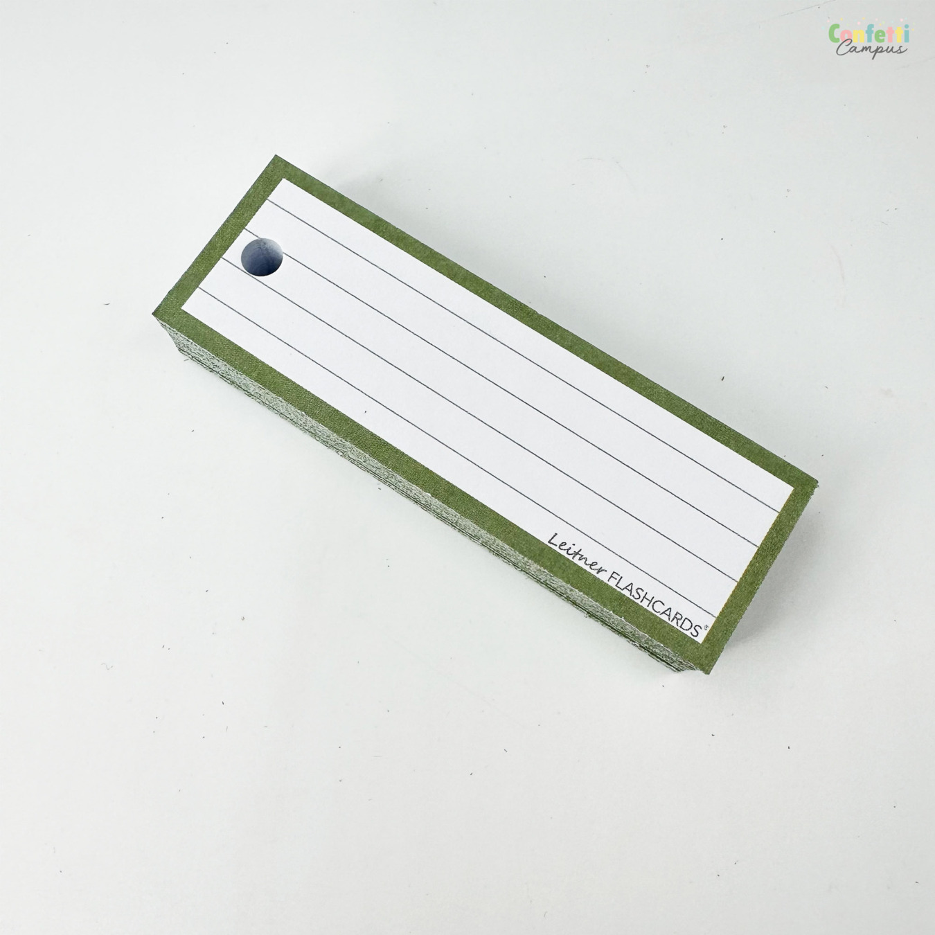 Leitner Flashcards Half Gelinieerd Olijf Groen