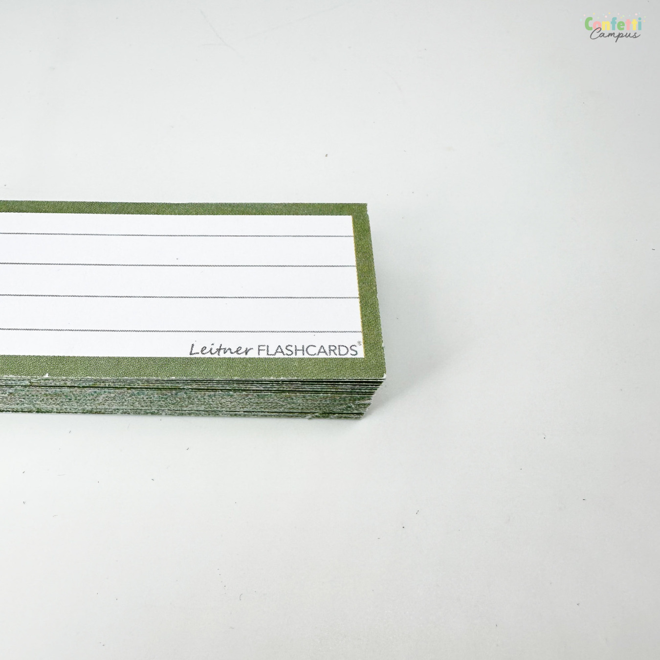 Leitner Flashcards Half Gelinieerd Olijf Groen