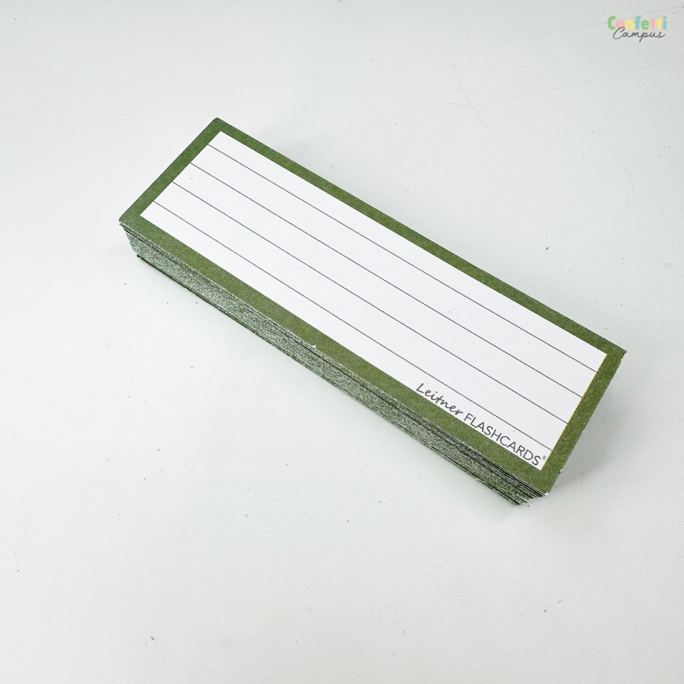 Leitner Flashcards Half Gelinieerd Olijf Groen