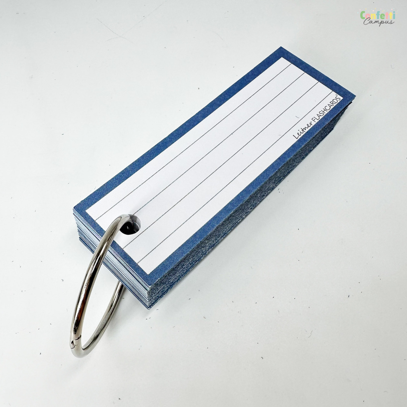 Leitner Flashcards Half Gelinieerd Staal Blauw