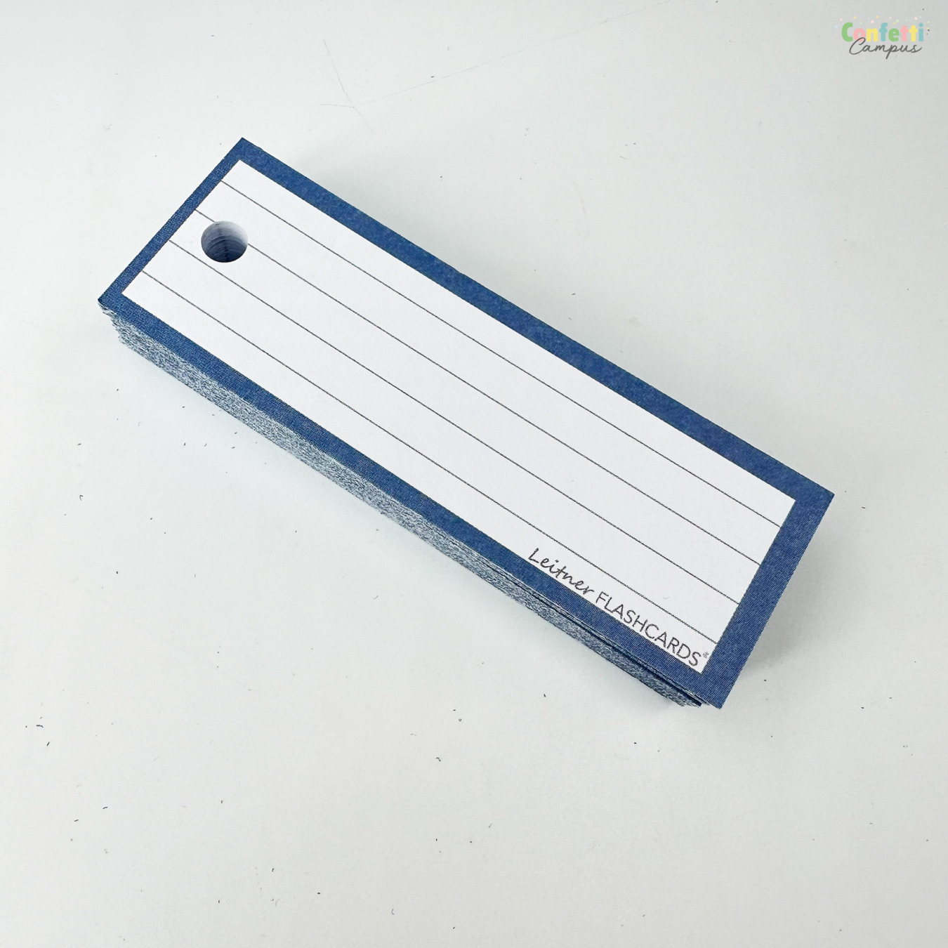 Leitner Flashcards Half Gelinieerd Staal Blauw
