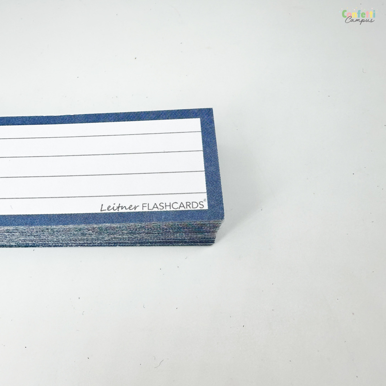 Leitner Flashcards Half Gelinieerd Staal Blauw