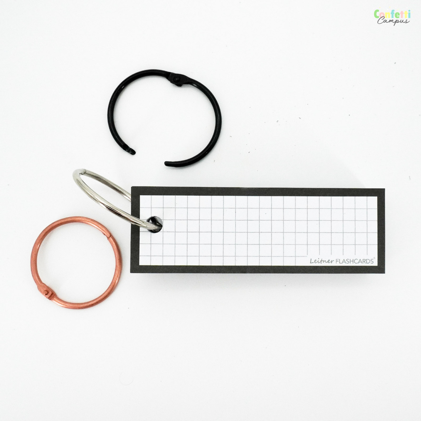 Leitner Flashcards Half Geruit 5 x 5 Zwart