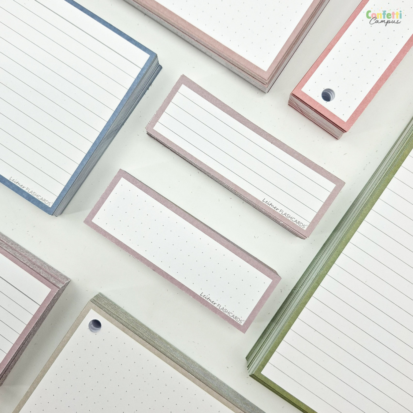 Leitner Flashcards Half Gelinieerd Greige