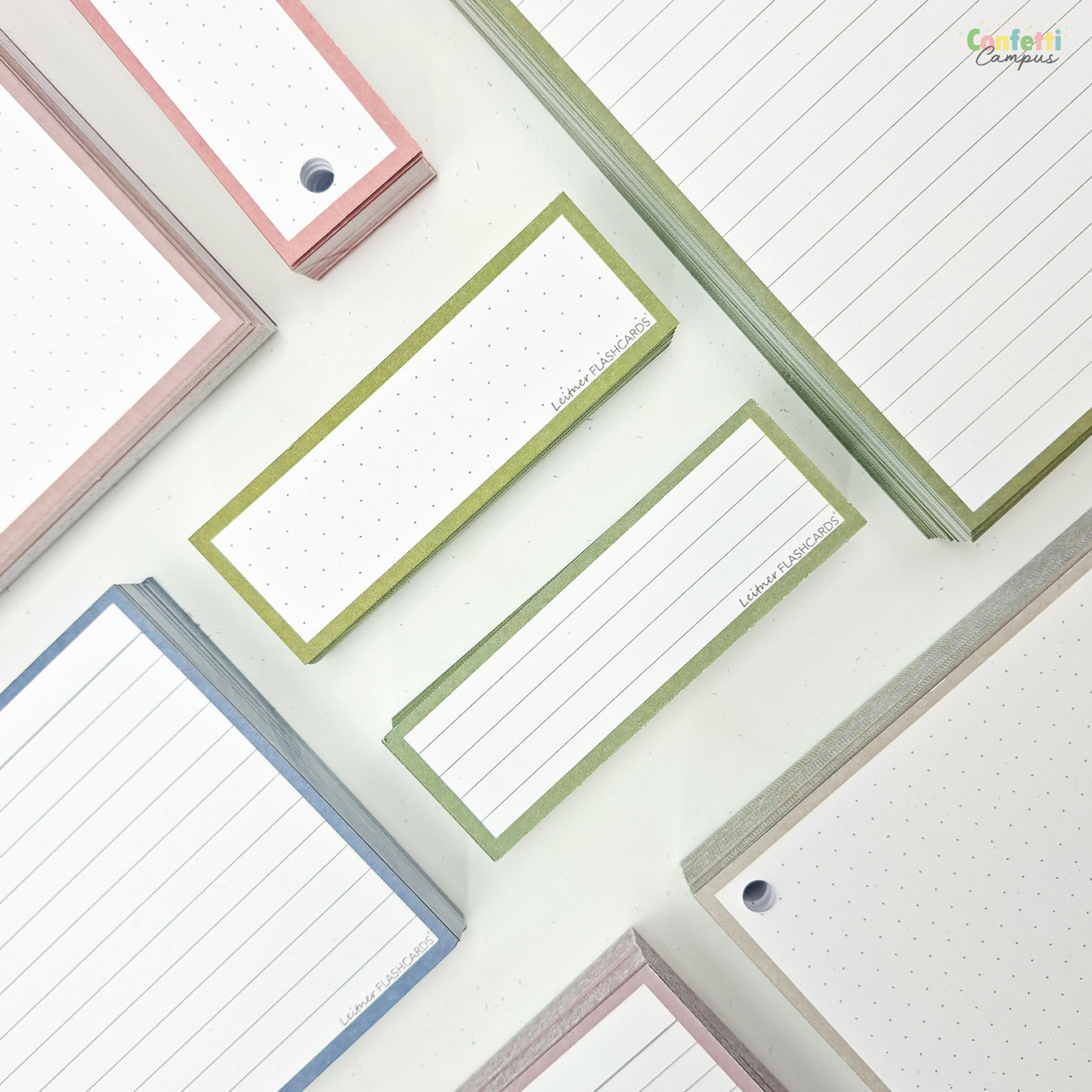 Leitner Flashcards Half Dotted Olijf Groen Mood