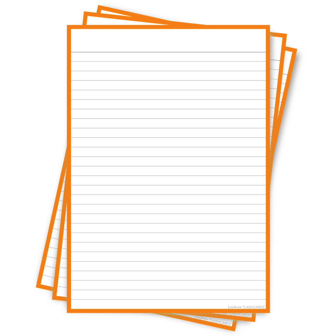 Leitner Flashcards A5 Gelinieerd Oranje