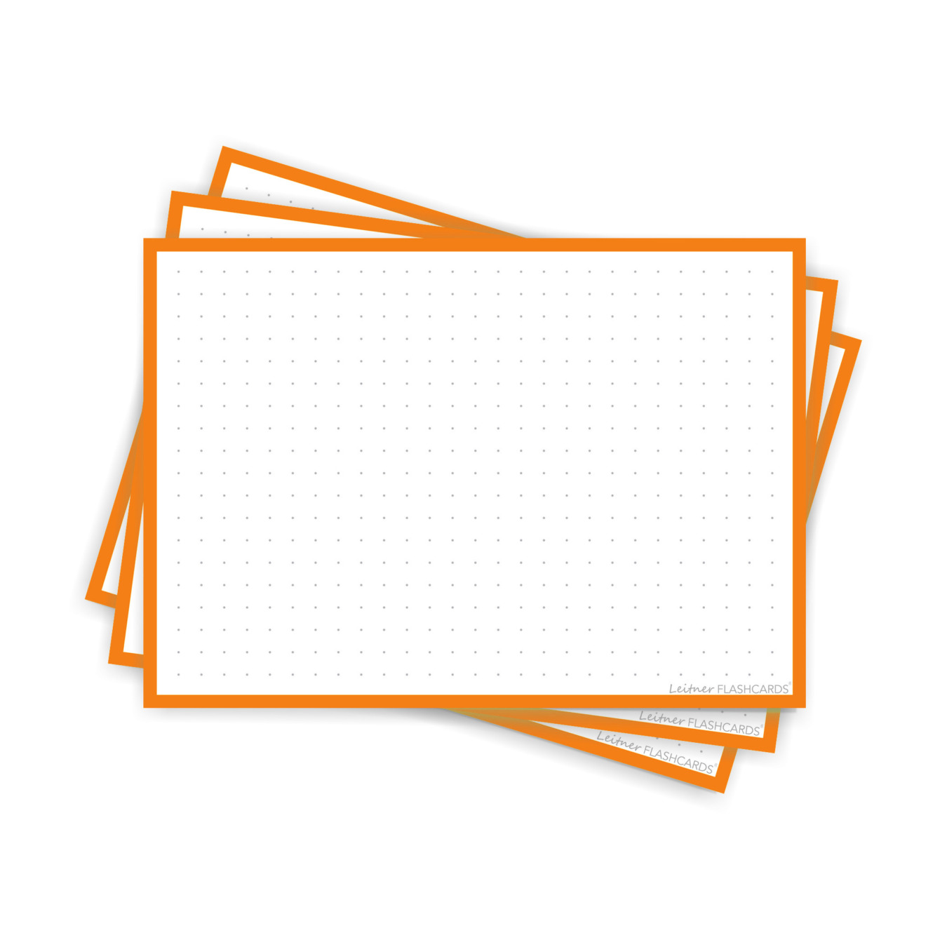 Leitner Flashcards A6 Dotted Oranje