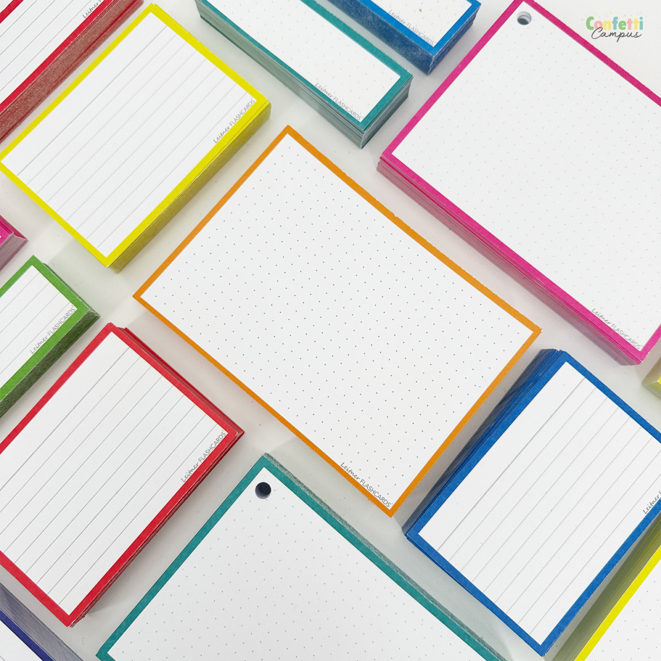 Leitner Flashcards A6 Dotted Oranje