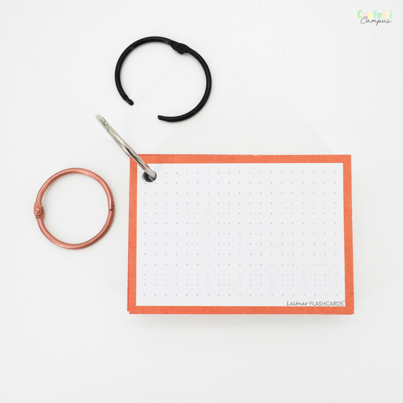 Leitner Flashcards A7 Dotted Oranje