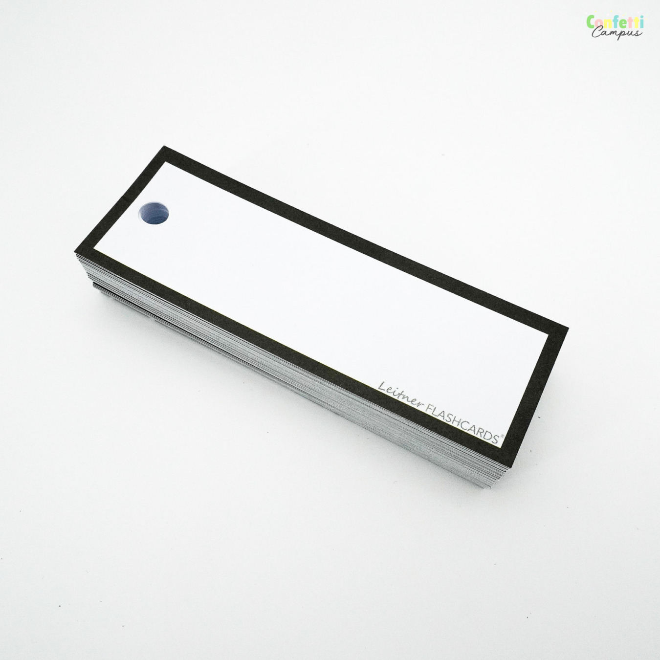 Leitner Flashcards Half Blanco Zwart