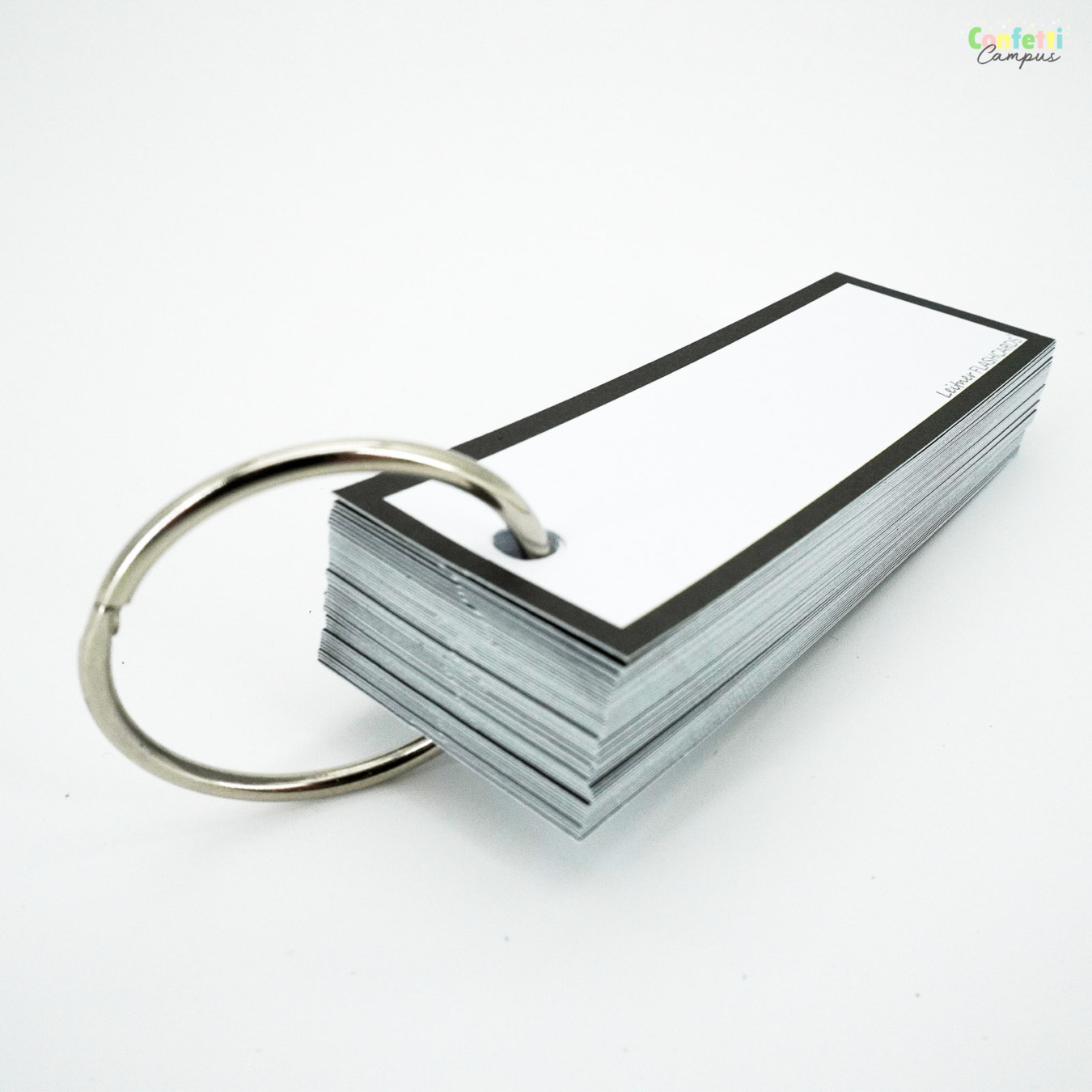 Leitner Flashcards Half Blanco Zwart