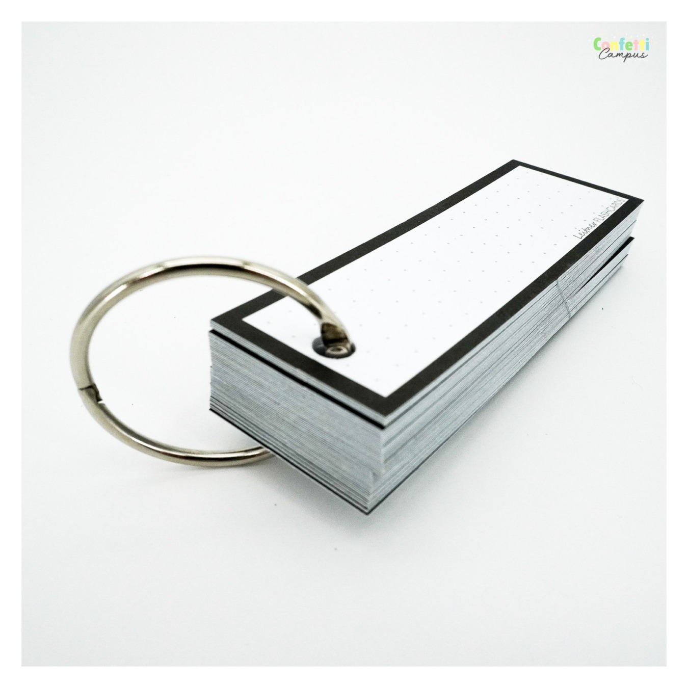Leitner Flashcards Half Dotted Zwart