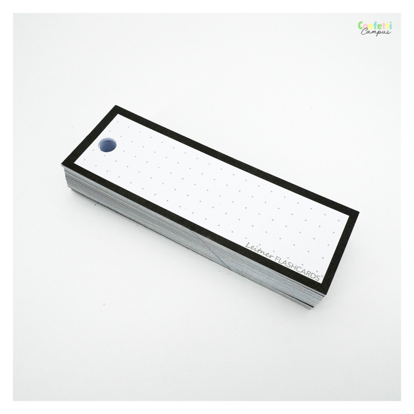 Leitner Flashcards Half Dotted Zwart