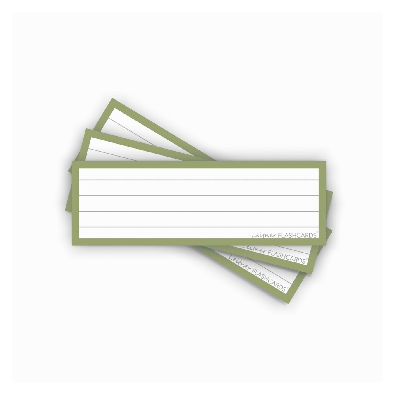 Leitner Flashcards Half Gelinieerd Olijf Groen