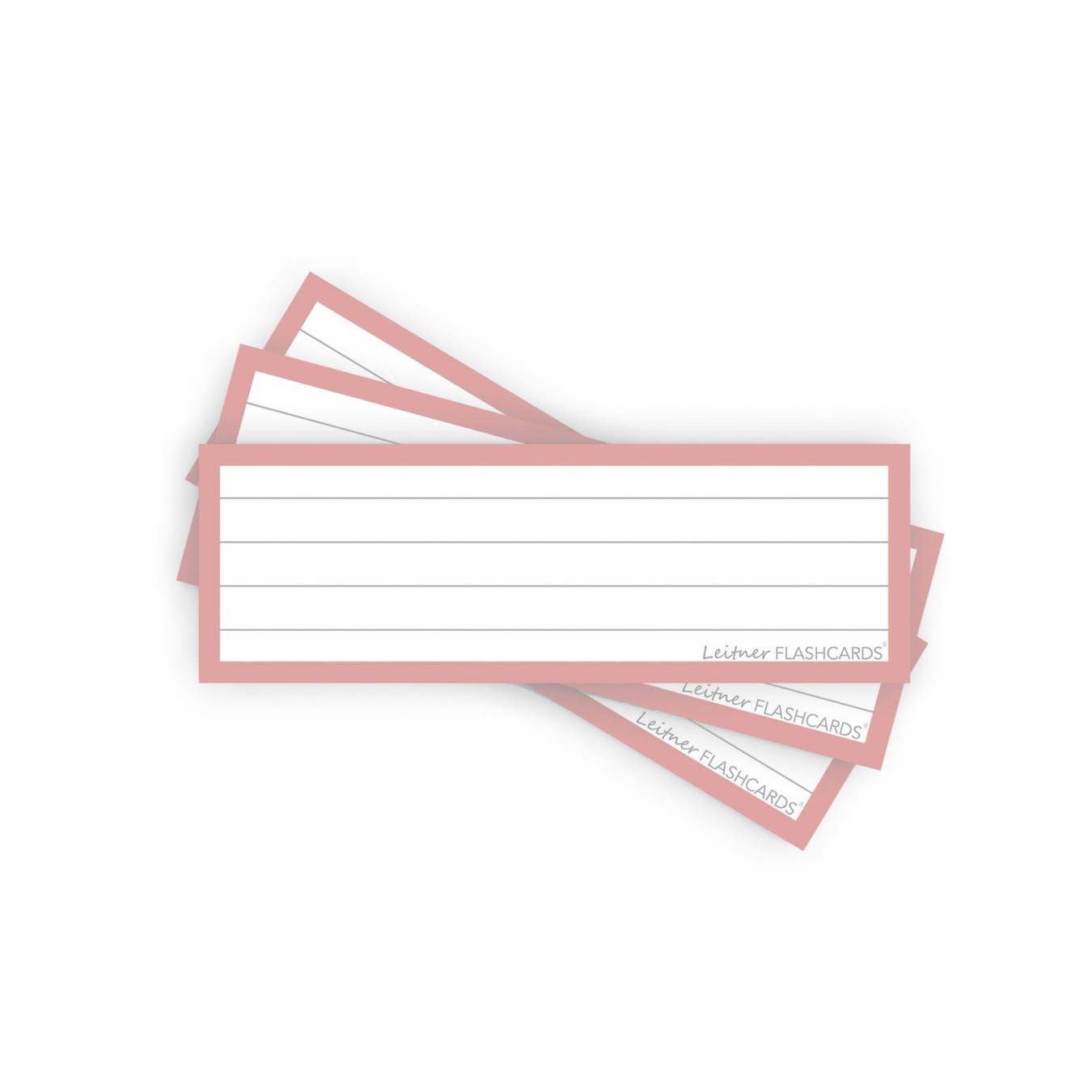 Leitner Flashcards Half Gelinieerd Oud Roze