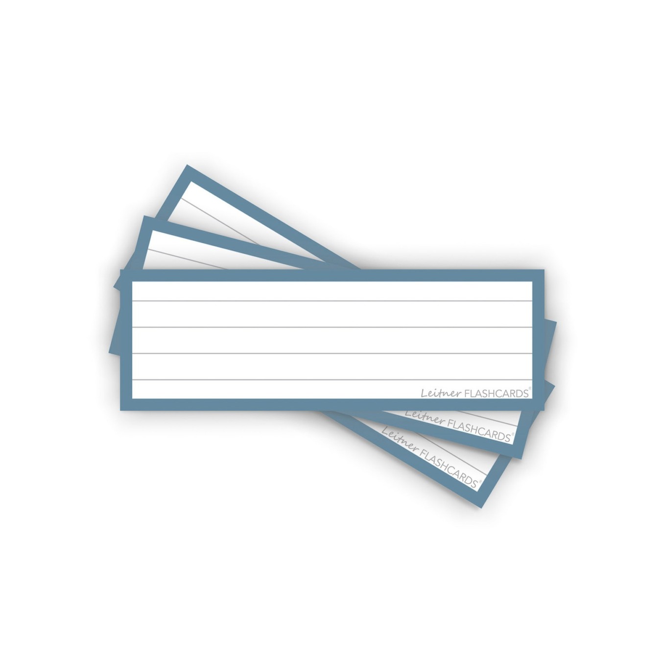 Leitner Flashcards Half Gelinieerd Staal Blauw