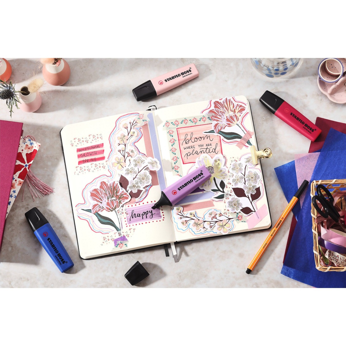 STABILO BOSS ORIGINAL Markeerstift Enkele Stift Wildflowers Mood-6