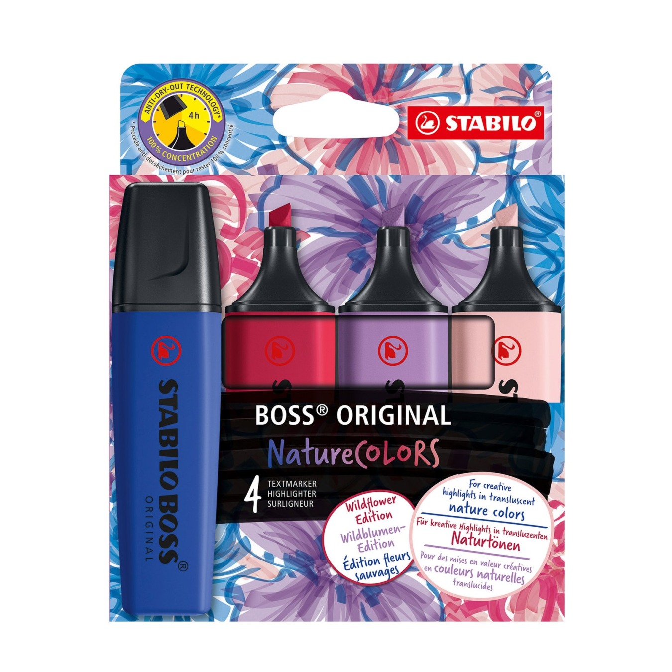 STABILO BOSS ORIGINAL Markeerstift NatureCOLORS Wildflower 4 stuks-1