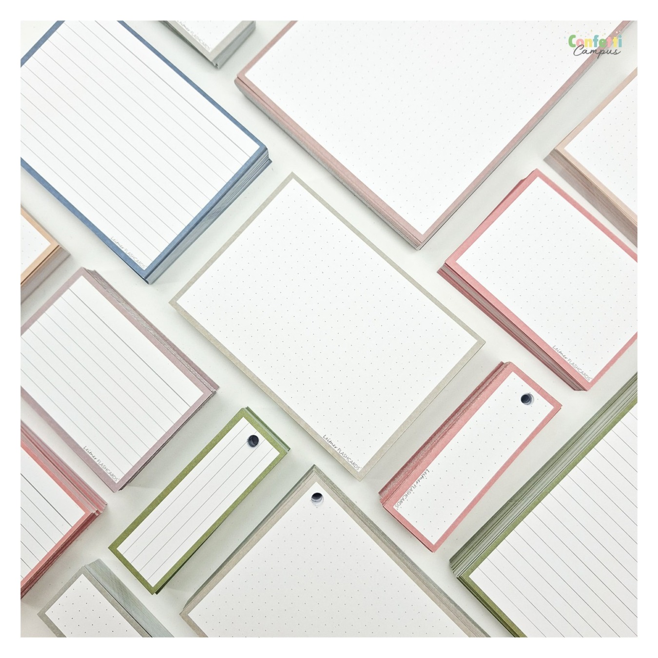 Leitner Flashcards A6 Dotted Grijs