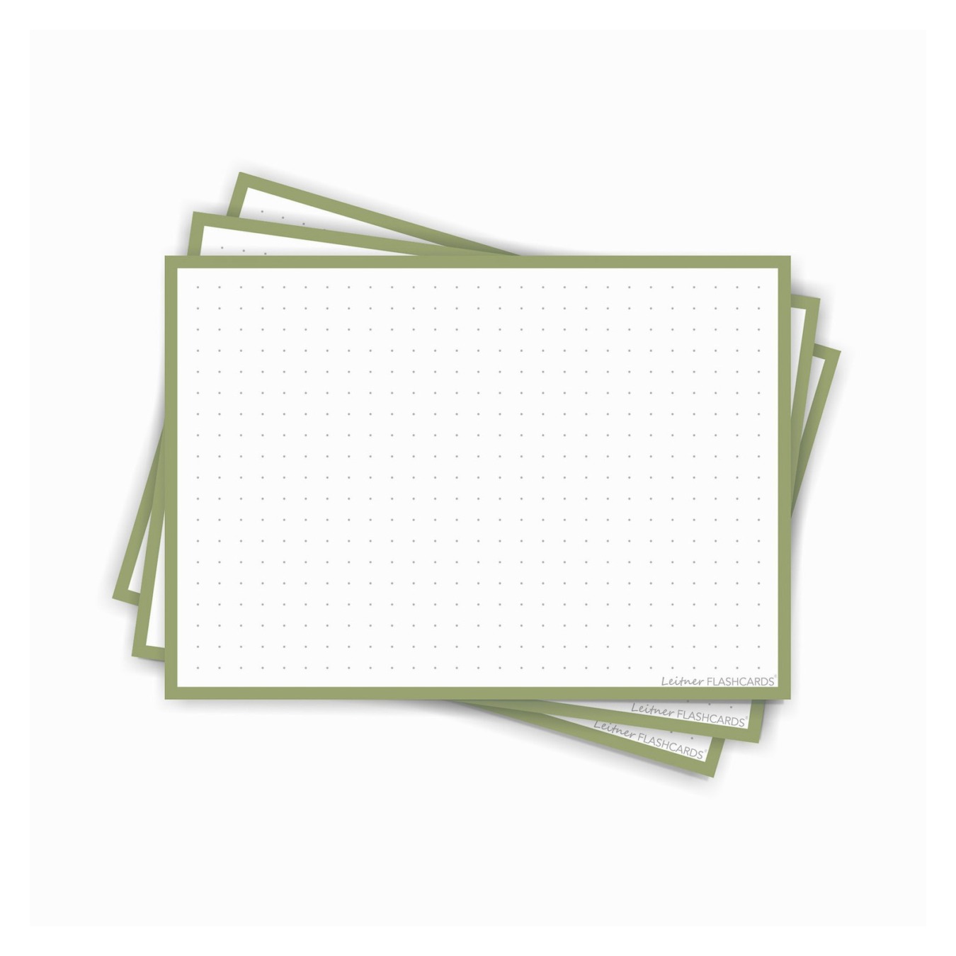 Leitner Flashcards A6 Dotted Olijf Groen