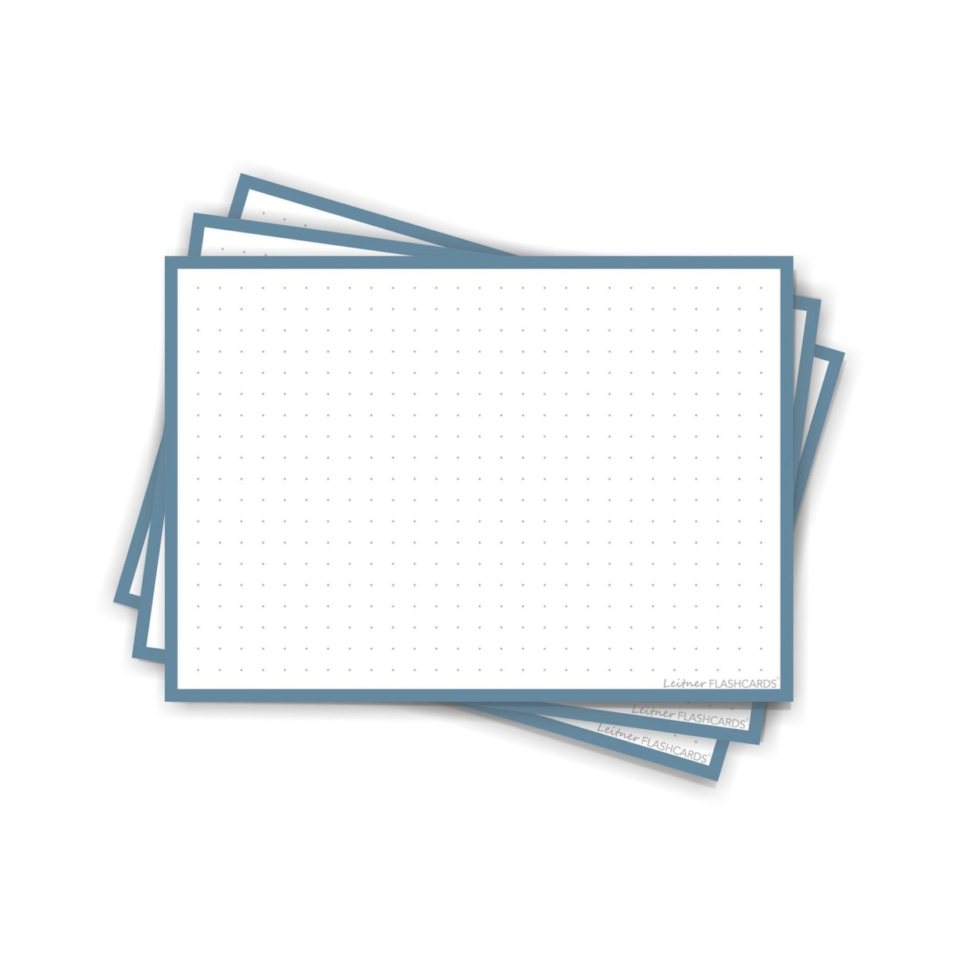 Leitner Flashcards A6 Dotted Staalblauw